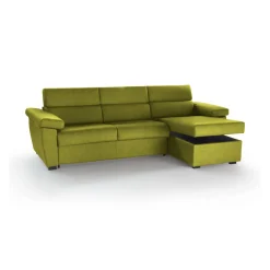 Divani Angolari|Divani Letto Con Penisola > Dmora Divano Letto con Penisola Sfoderabile Contenitore 285x160 cm, Idrorepellente Trasformabile in Letto Made in Italy - Esca Verde