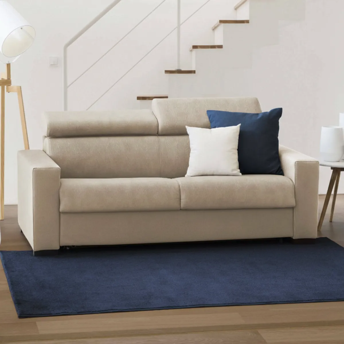 Divani Letto 2 Posti|Salotto > Dmora Divano letto con poggiatesta regolabili 180x95cm - Annalara Beige