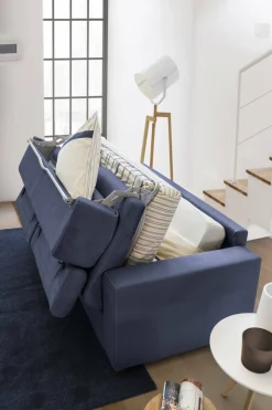 Divano letto con poggiatesta regolabili blu 180x95cm - Aieie