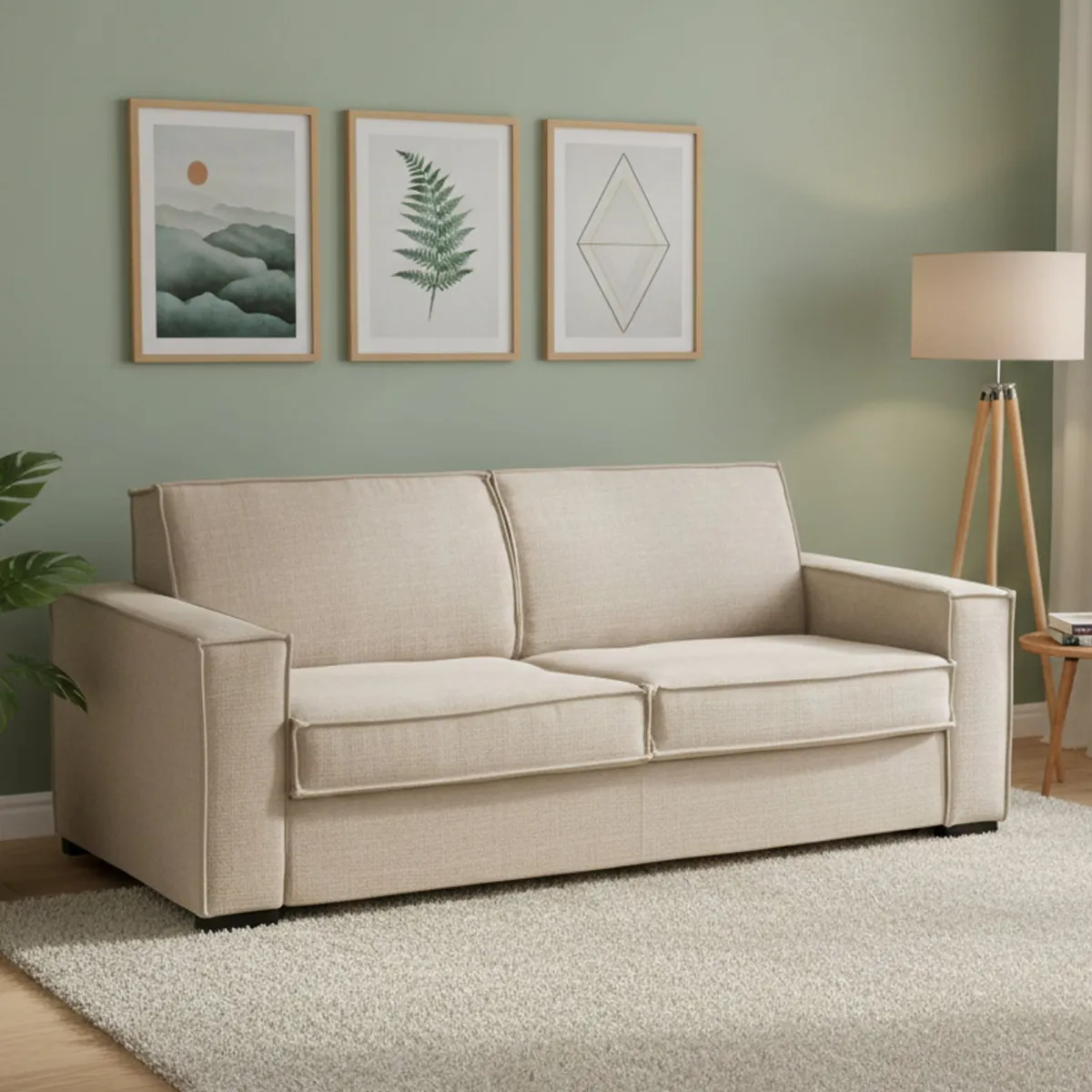 Divani Letto 2 Posti|Salotto > Dmora Divano letto contenitore 180x95cm - Alisa Beige