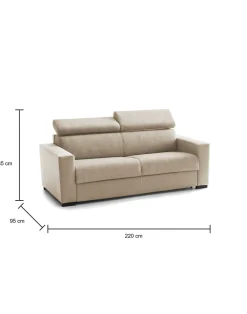 Divano letto contenitore beige 220x95cm - Action
