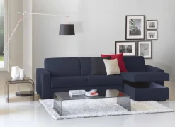 Divani Letto Con Penisola|Salotto > Dmora Divano letto contenitore 280x95cm - Alibabah Blu