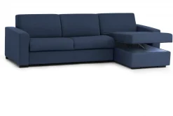 Divani Letto Con Penisola|Salotto > Dmora Divano letto contenitore 280x95cm - Alibabah Blu
