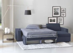 Divani Letto Con Penisola|Salotto > Dmora Divano letto contenitore 280x95cm - Alibabah Blu