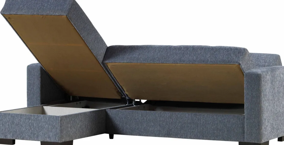 Divano letto contenitore grigio 227x150cm - Armadillo