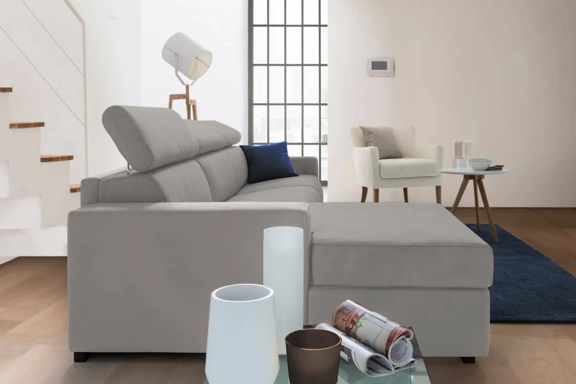Divano letto contenitore grigio 280x95cm - Alibabah