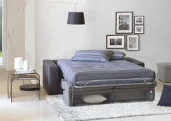 Divano letto contenitore grigio e antracite 180x95cm - Akito