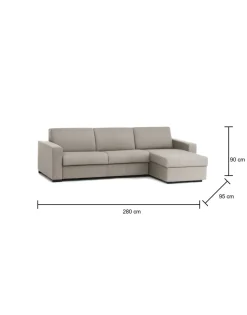 Divano letto contenitore tortora 280x95cm - Aika