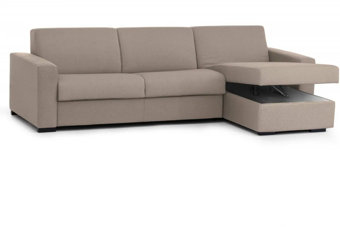 Divano letto contenitore tortora 280x95cm - Aika