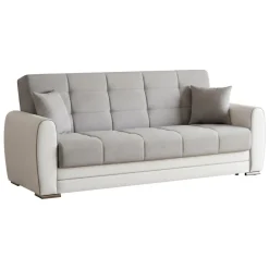 Divano letto design bianco e grigio 220x84cm - Dike