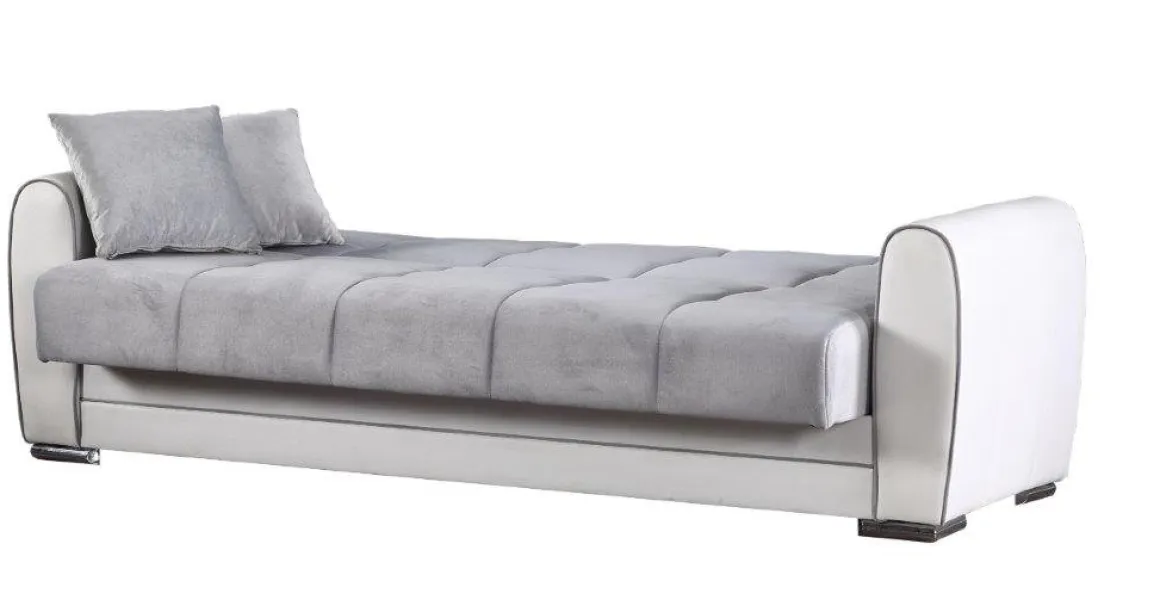 Divano letto design bianco e grigio 220x84cm - Dike