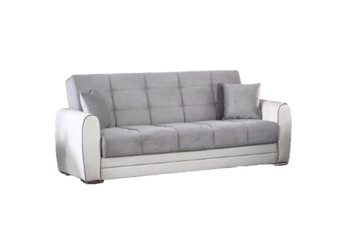 Divano letto design bianco e grigio 220x84cm - Dike