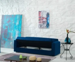 Divani Letto 3 Posti|Salotto > Dmora Divano letto design 214x81cm - Adda Blu