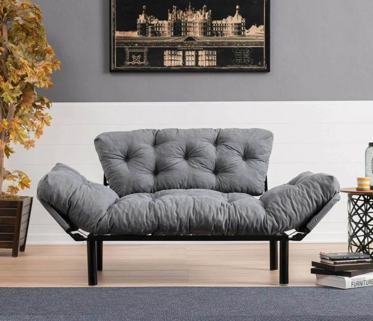 Divani Letto 2 Posti|Divano Contenitore Letto > Dmora Divano letto design 155x70cm - Guchol Grigio