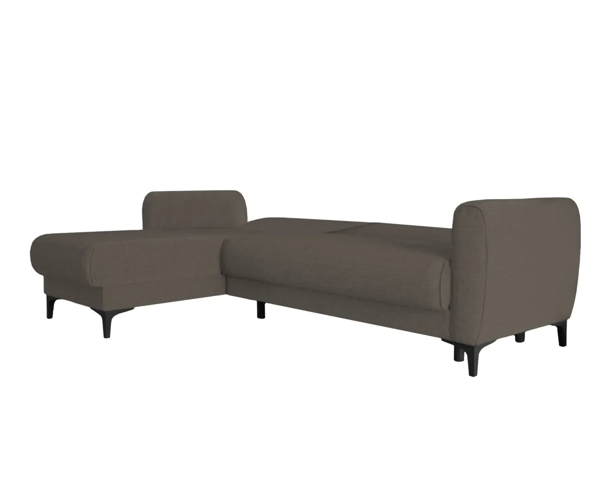 Divani Letto Con Penisola|Salotto > Dmora Divano letto design 230x153cm - Aber Marrone