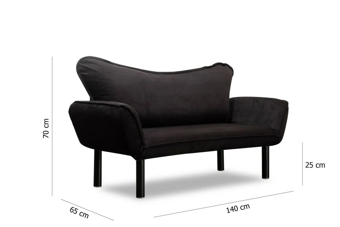 Divano letto design nero 140x65cm - Hone
