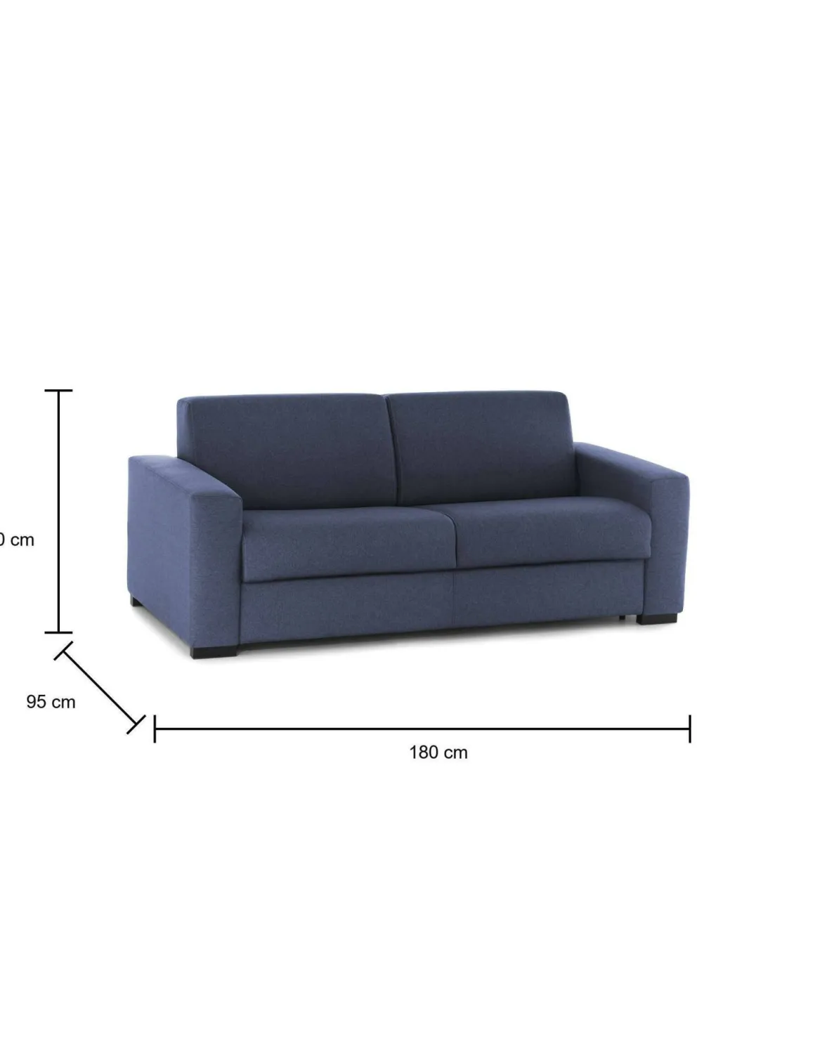 Divano letto due piazze blu 180x95cm - Asimi