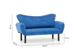 Divano letto economico in tessuto blu 140x65cm - Hone