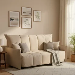 Divano letto elegante beige 150x90cm - Alaric
