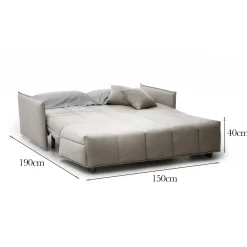 Divano letto elegante beige 150x90cm - Alaric