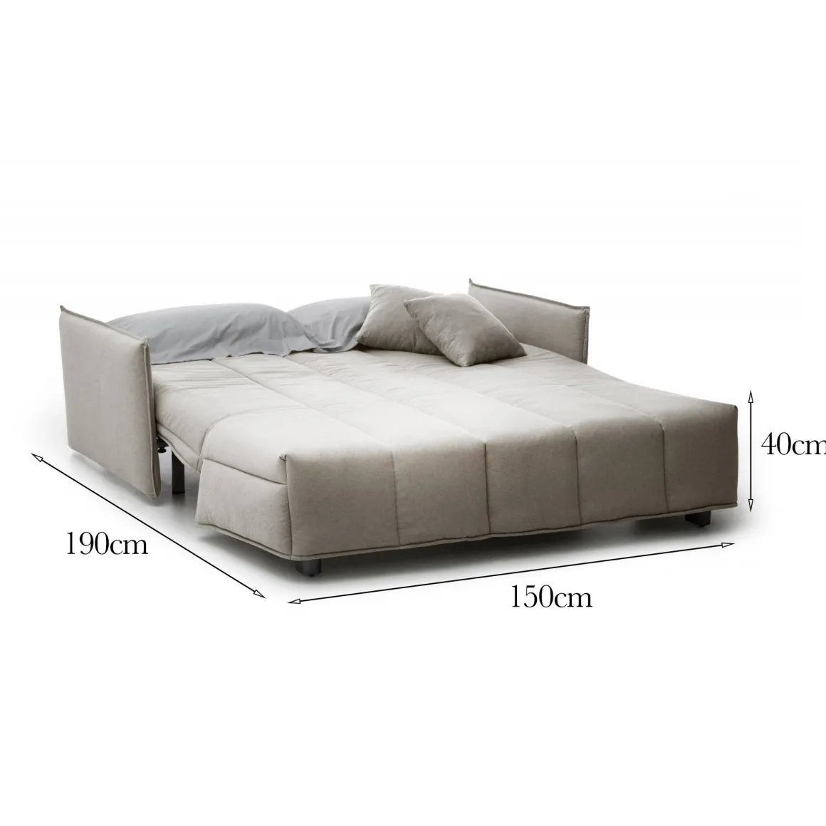 Divano letto elegante beige 150x90cm - Alaric