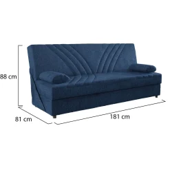 Divani Letto 3 Posti|Salotto > Dmora Divano letto in legno 181x81cm - Apicella Blu