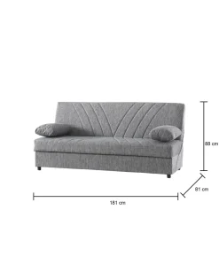 Divani Letto 3 Posti|Salotto > Dmora Divano letto in legno 190x70cm - Aza Grigio