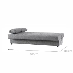 Divani Letto 3 Posti|Salotto > Dmora Divano letto in legno 190x70cm - Aza Grigio