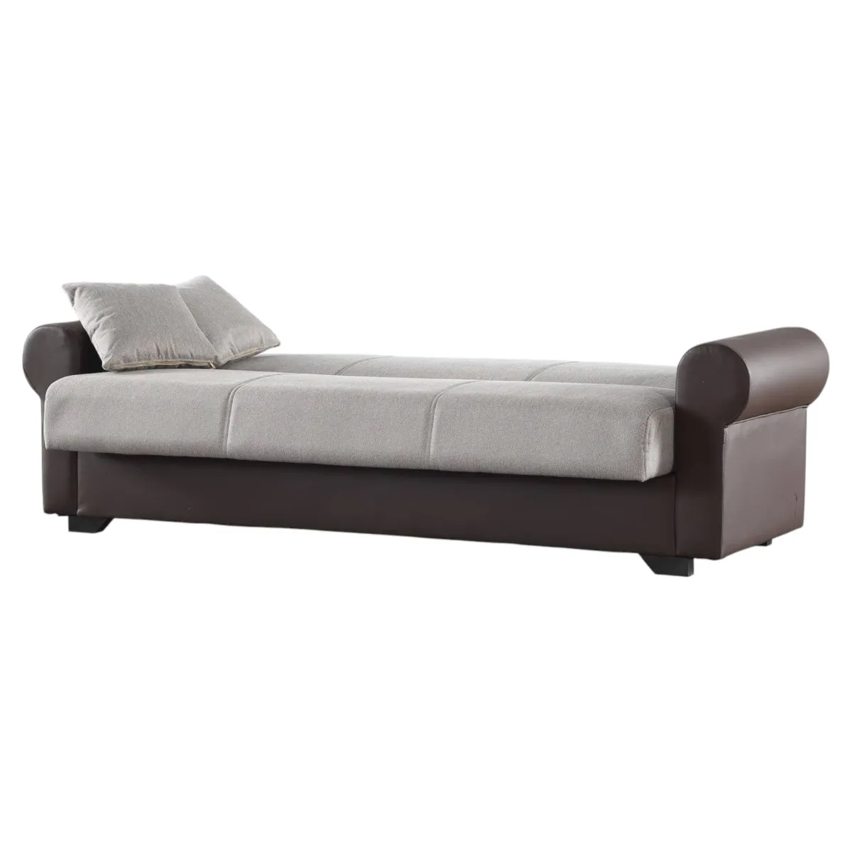 Salotto > Dmora Divano letto in legno marrone e grigio 233x84cm - Barbiano Grigio, Marrone
