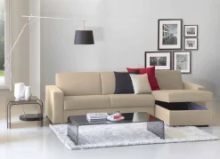 Divani Letto Con Penisola|Salotto > Dmora Divano letto in legno massello 260x95cm - Allegria Beige