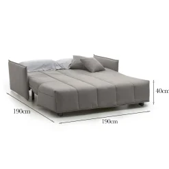 Divano letto in legno massello grigio 190x90cm - Ardis