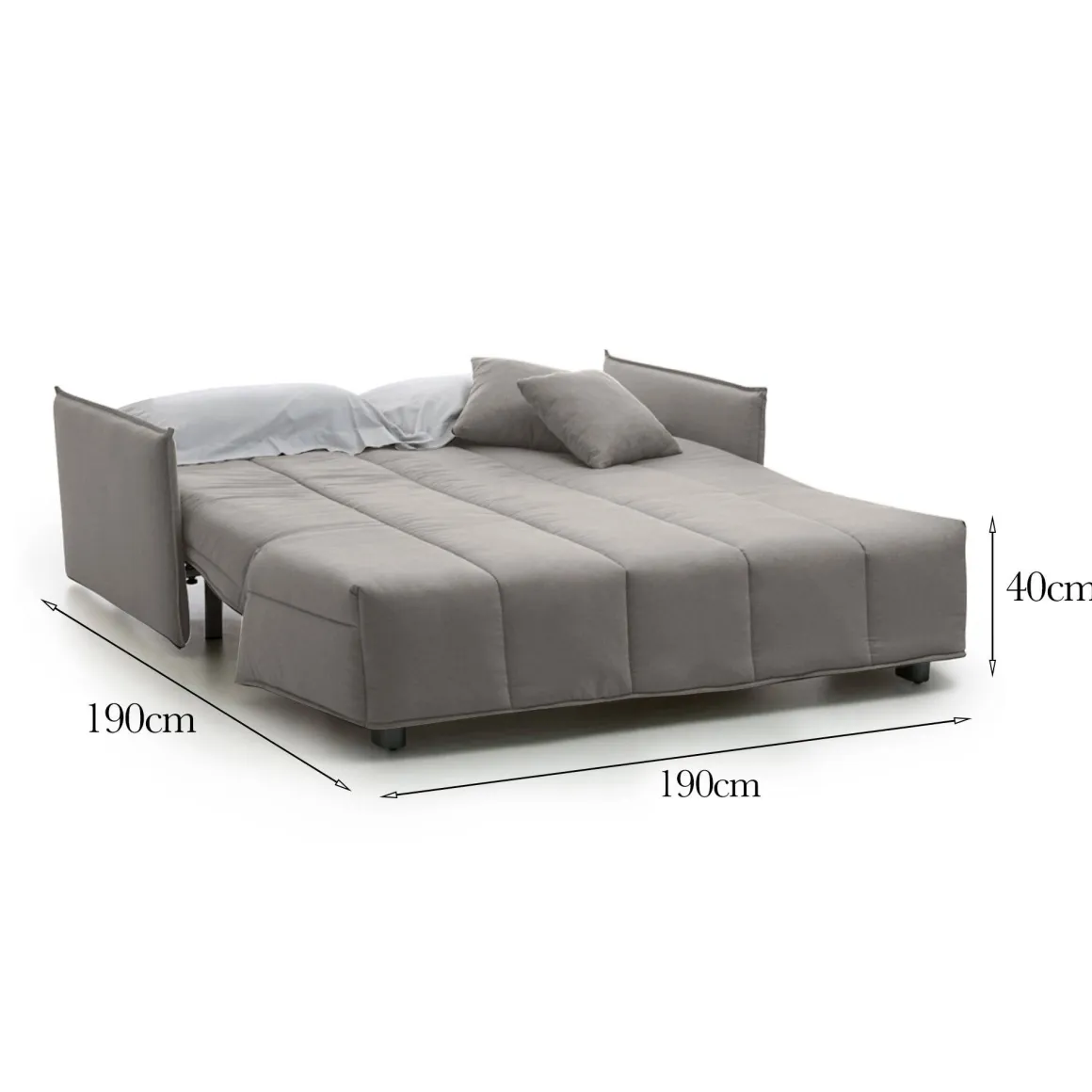 Divano letto in legno massello grigio 190x90cm - Ardis