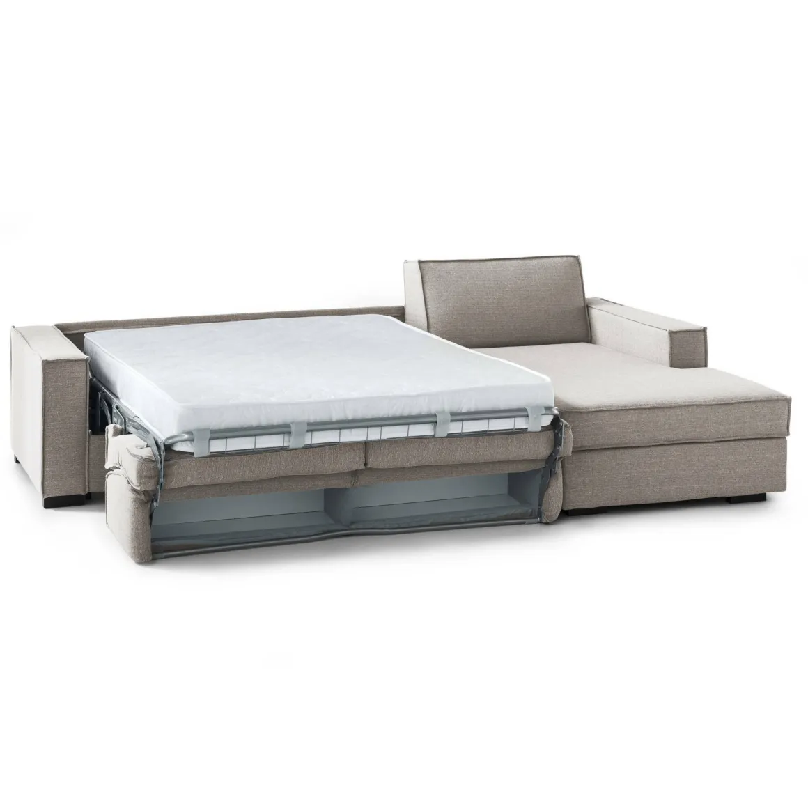 Divano letto in legno massello tortora 280x95cm - Achico