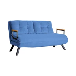 Divano letto in metallo blu 133x78cm - Calvin