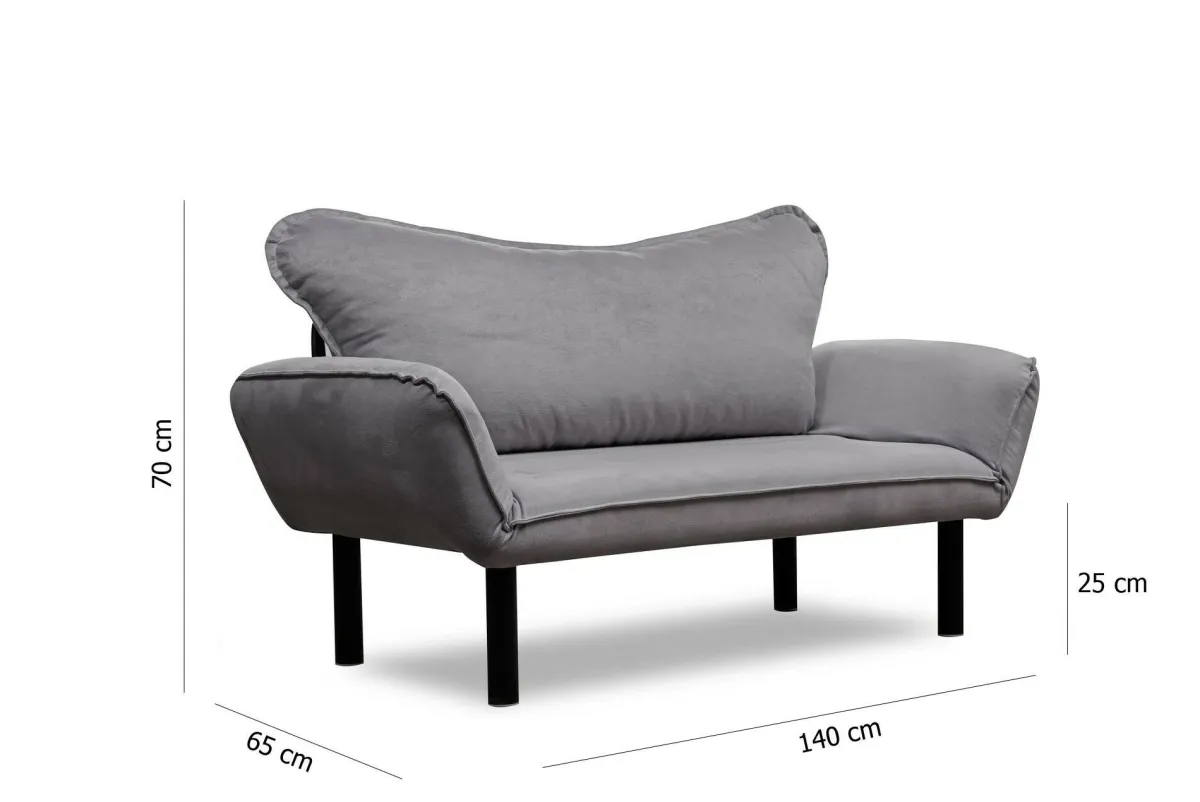 Divani Letto 2 Posti|Divano Contenitore Letto > Dmora Divano letto in metallo 140x65cm - Hone Grigio
