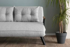 Divano letto in metallo grigio chiaro 133x78cm - Calvin