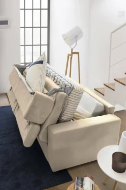 Divano letto in tessuto beige 200x95cm - Amalfi