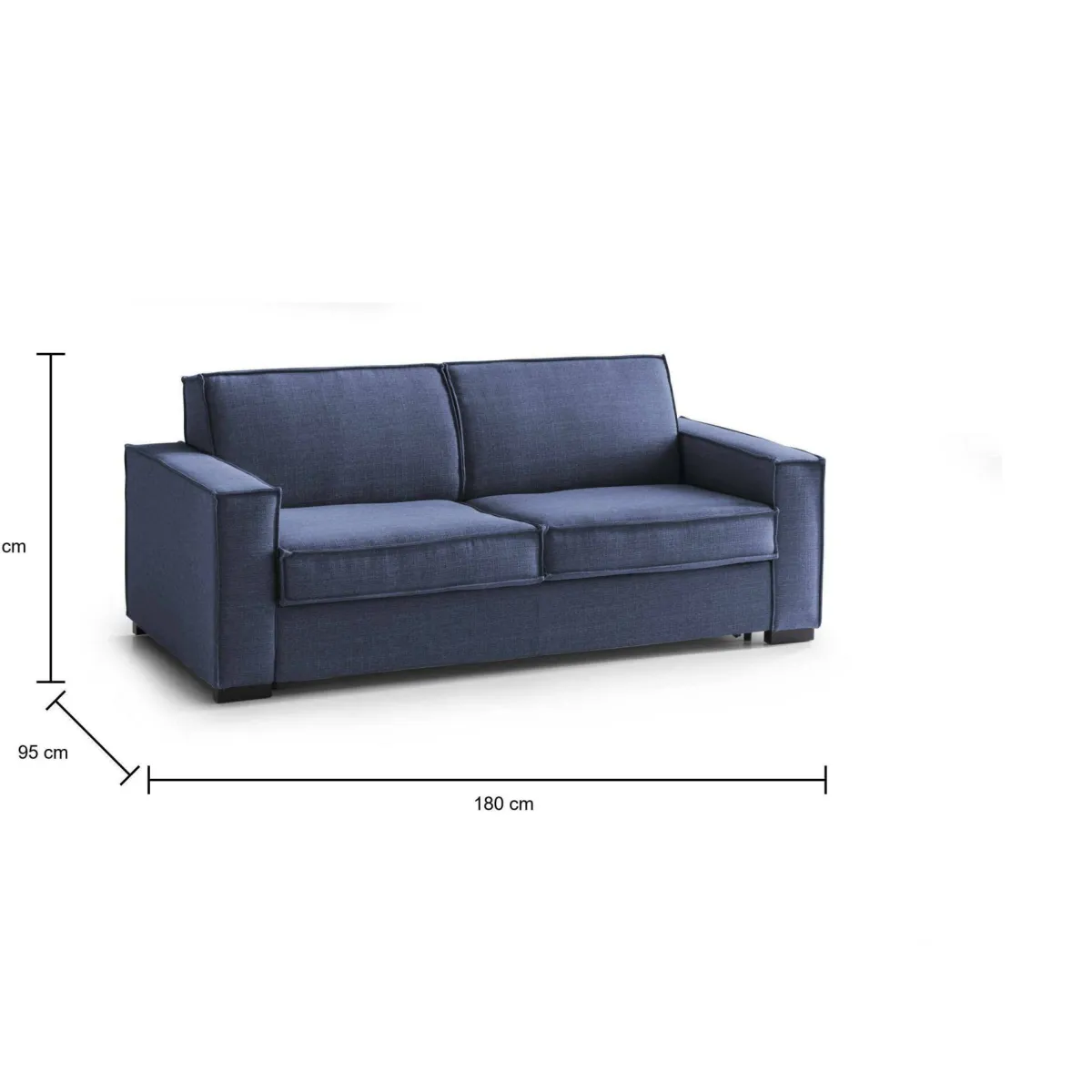 Divani Letto 2 Posti|Salotto > Dmora Divano letto in tessuto 180x95cm - Alisa Blu