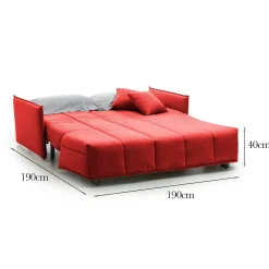 Divano letto in tessuto rosso 190x90cm - Ardis