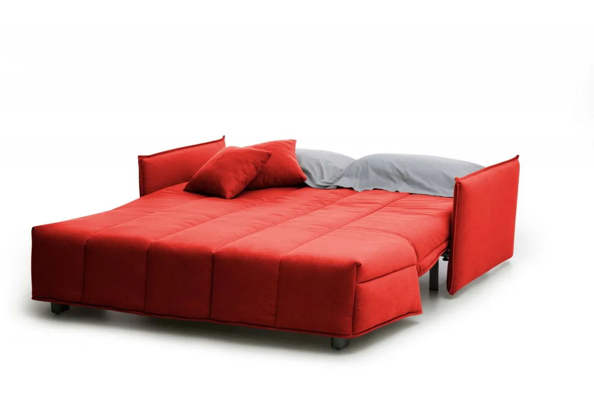 Divano letto in tessuto rosso 190x90cm - Ardis