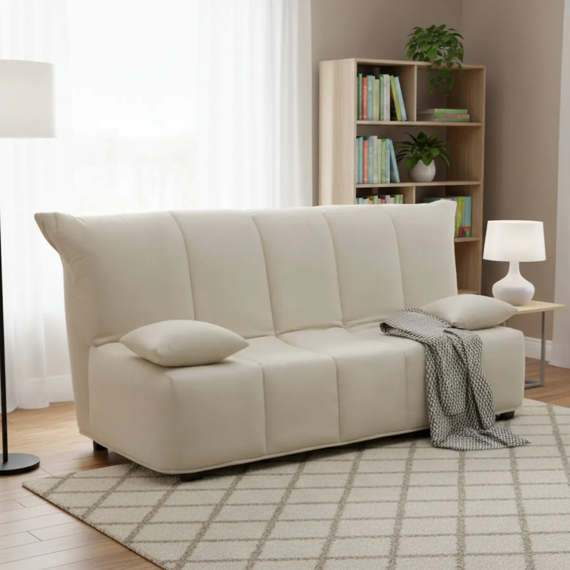 Divano letto moderno beige 125x90cm - Ariska