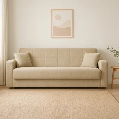 Divano letto moderno beige 212x80cm - Ambrogino