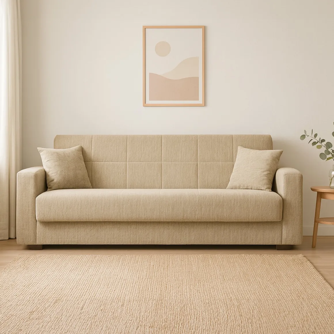 Divano letto moderno beige 212x80cm - Ambrogino