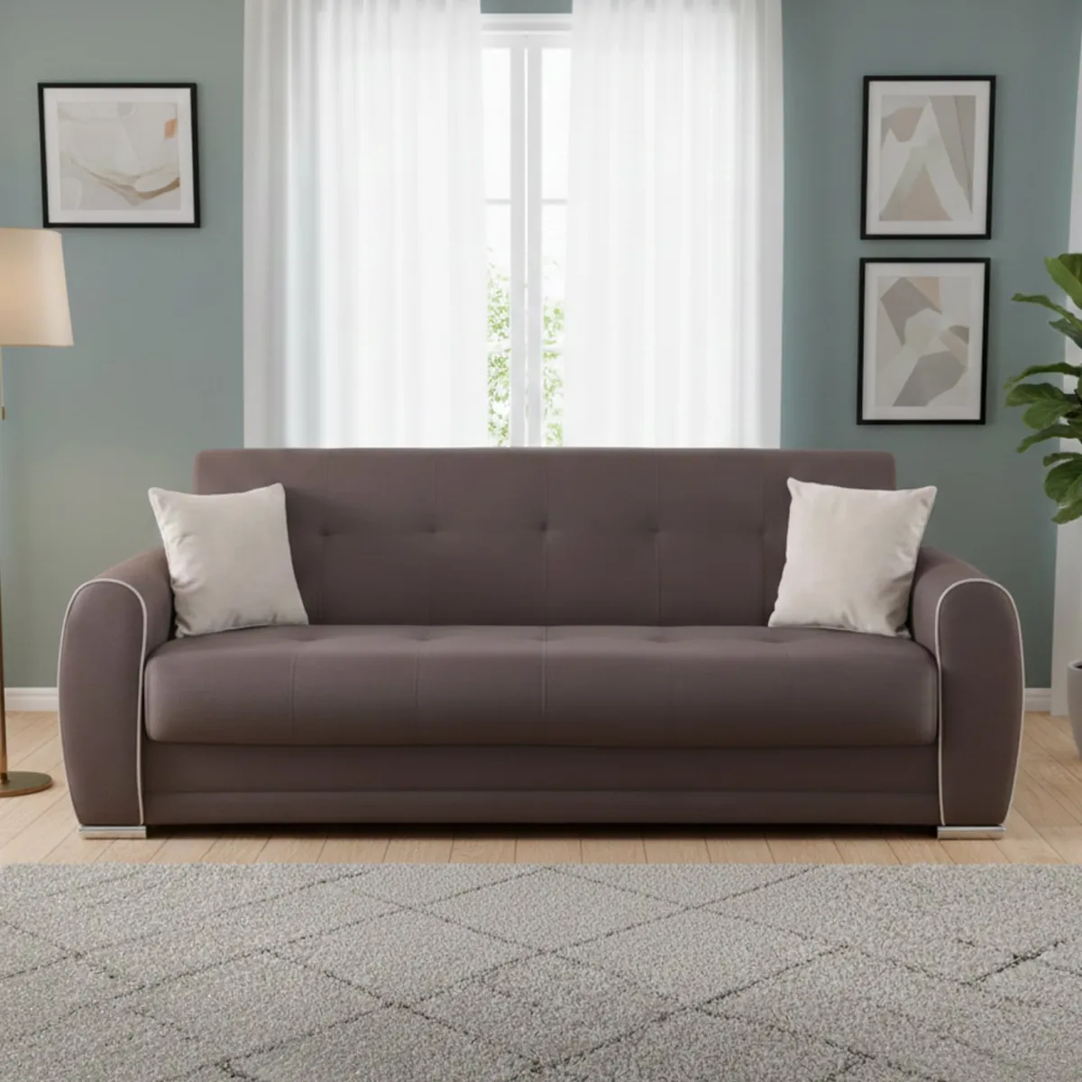 Divani Letto 3 Posti|Salotto > Dmora Divano letto moderno 224x85cm - Alfo Grigio Chiaro
