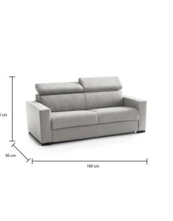 Divano letto moderno grigio 160x95cm - Alinia