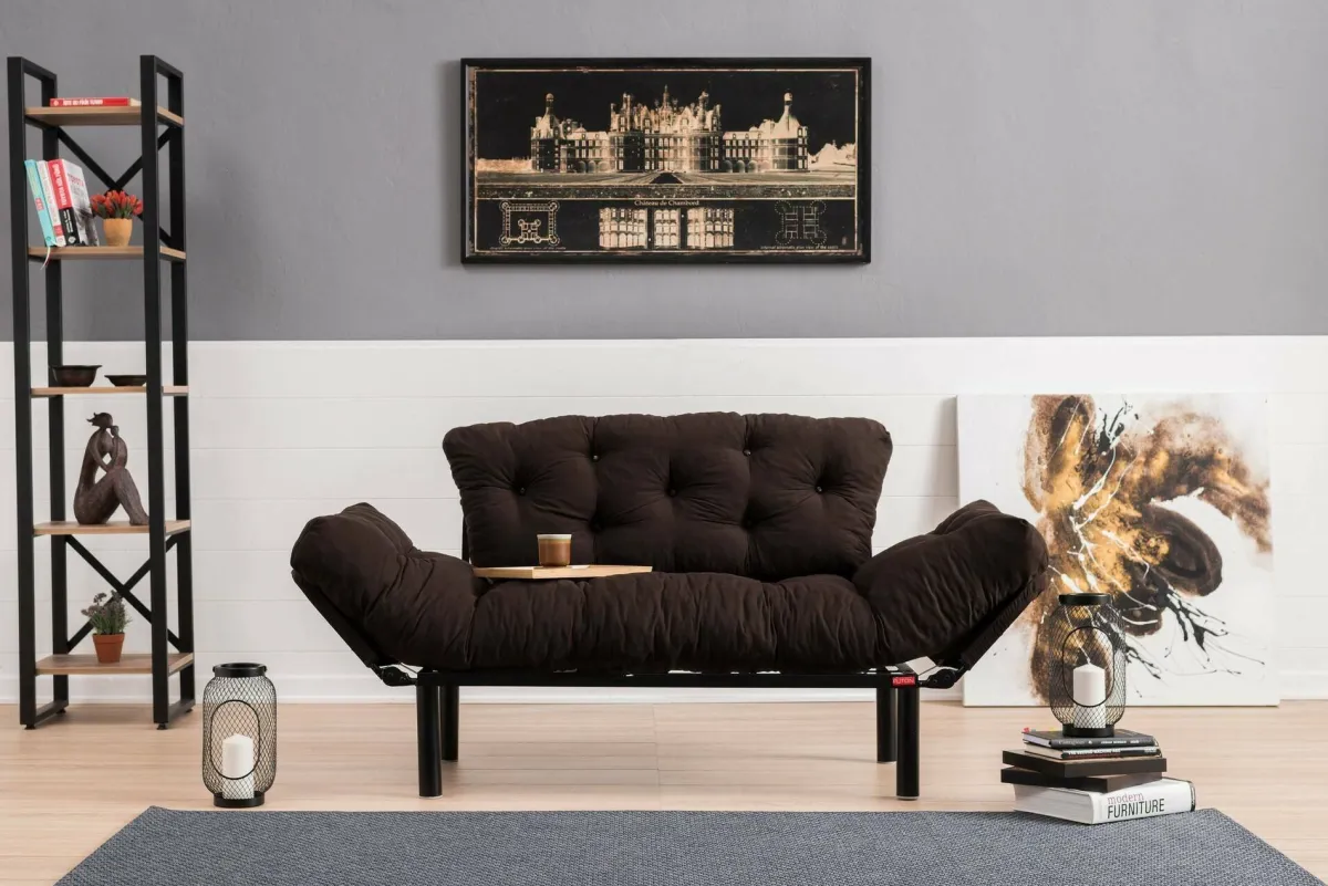 Divani Letto 2 Posti|Divano Contenitore Letto > Dmora Divano letto moderno 155x70cm - Guchol Marrone