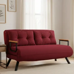 Divano letto moderno rosso 133x78cm - Calvin
