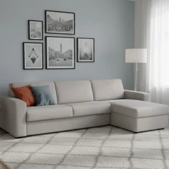 Divano letto per ospiti grigio 280x95cm - Aika