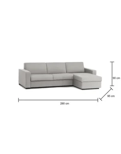 Divano letto per ospiti grigio 280x95cm - Aika