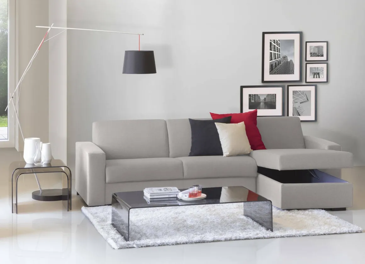 Divano letto per ospiti grigio 280x95cm - Aika